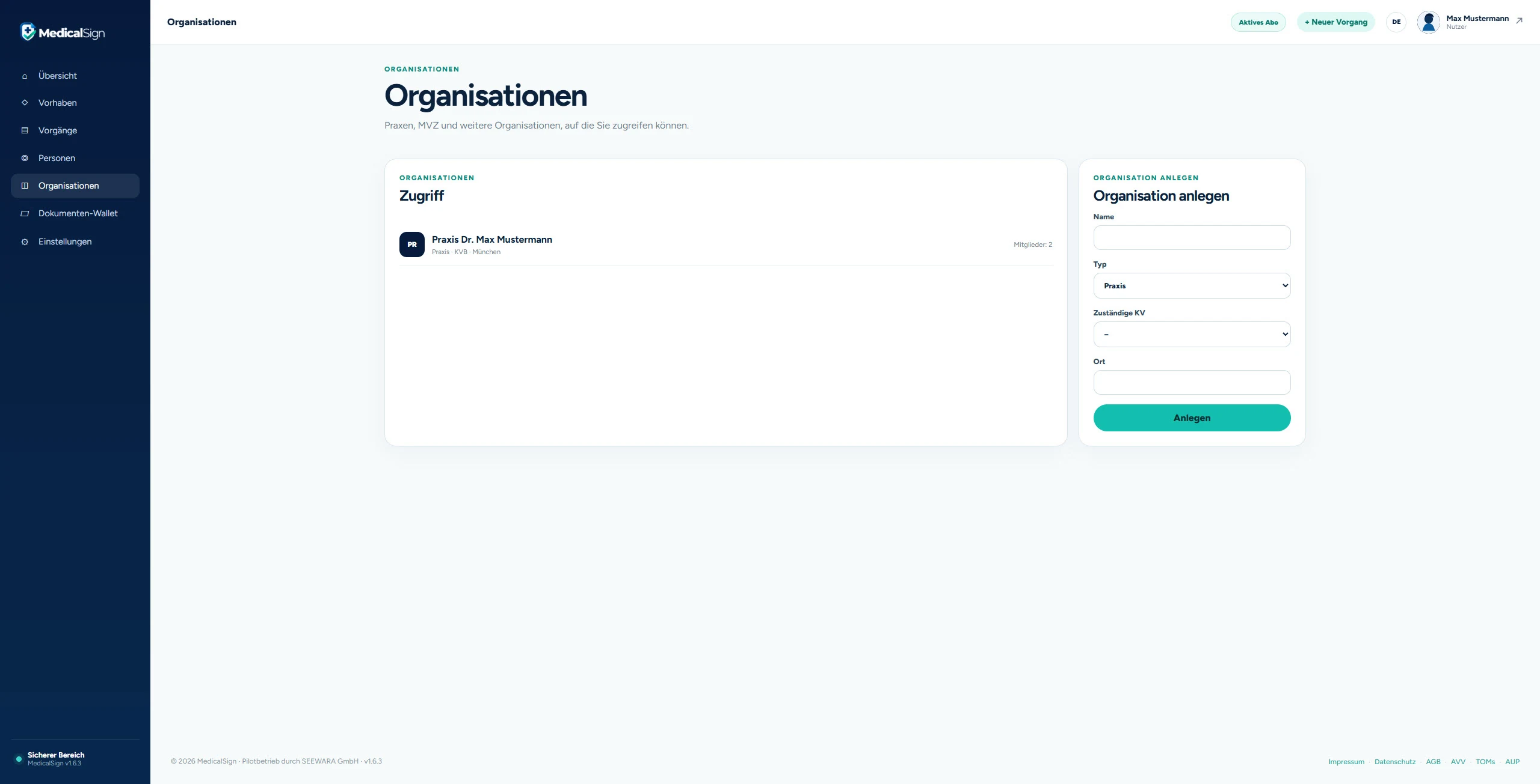 Organisations – MedicalSign